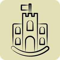 Icon castle. related to Icon Building symbol. hand drawn style. simple design editable. simple illustration vector