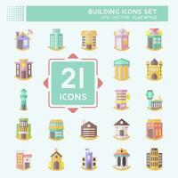 Icon Set Building. related to Icon Construction symbol. flat style. simple design editable. simple illustration vector