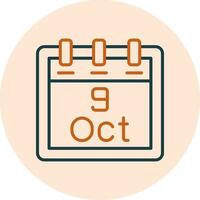 October 9 Vector Icon