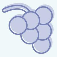 Icon Grape. related to Fruit and Vegetable symbol. two tone style. simple design editable. simple illustration vector