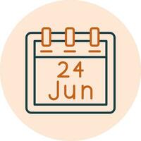 June 24 Vector Icon