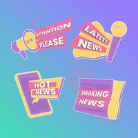 vector attention announcement breaking news badges and banners flat icon collection