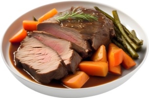 Image of Delicious-looking Pot roast. AI-Generated. png