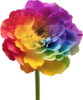 A painting of a rainbow flower. AI-Generated. png