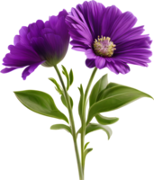 une La peinture de violet fleurs avec feuilles. ai-généré. png