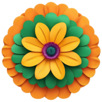 A cute colorful flower. AI-Generated. png