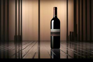 Mockup of luxury wine bottle on a natural style background photo