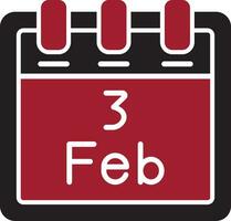 February 3 Vector Icon