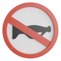 No horn sign clipart flat design icon isolated on transparent background, 3D render road sign and traffic sign concept png