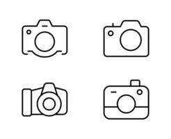 Camera icon set. Photo camera in flat style. Vector