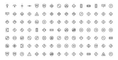 la carretera señales y símbolos icono. vector ilustración. editable ataque. adecuado para ui ux web aplicaciones