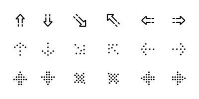 flecha dirección íconos conjunto firmar y símbolo vector diseño