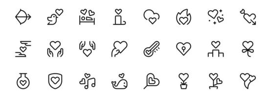 Love icon, valentines, heart, care and support vector set design with Editable Stroke. Line, Solid, Flat Line, thin style and Suitable for Web Page, Mobile App, UI, UX design.