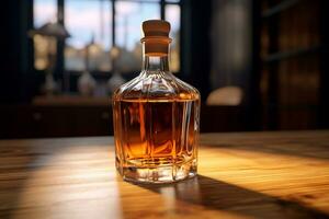 Bosquejo de un whisky o espíritu botella en un natural estilo antecedentes foto