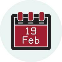 February 19 Vector Icon