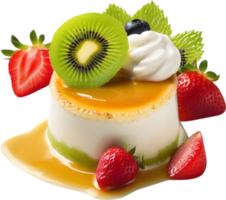 Image of Delicious-looking Cream Brulee. AI-Generated. png