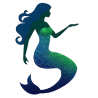 A sparkling colorful mermaid. AI-Generated. png