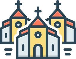 color icon for churches vector