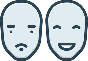 color icon for faces vector