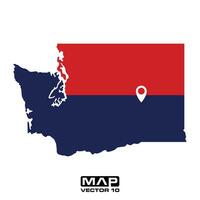 Washington mapa vector elementos, Washington mapa vector ilustración, Washington mapa vector modelo