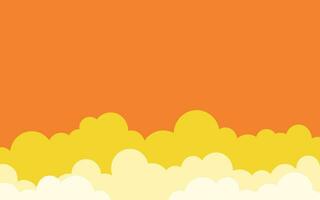 clouds paper cut With sunset sky background vector