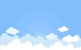 White Clouds Paper Cut With Blue Sky Background vector