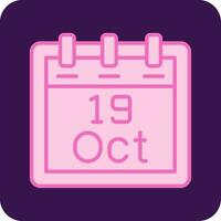October 19 Vector Icon