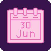 junio 30 vector icono