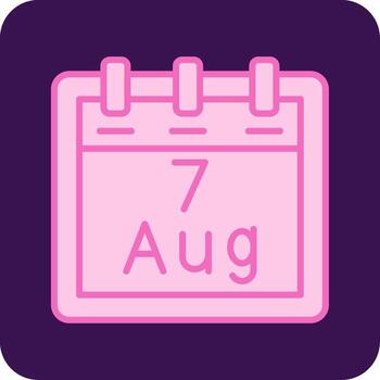 agosto 7 7 vector icono