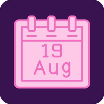 agosto 19 vector icono
