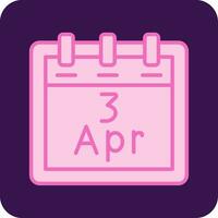 April 3 Vector Icon