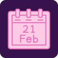 February 21 Vector Icon