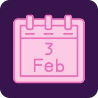 February 3 Vector Icon