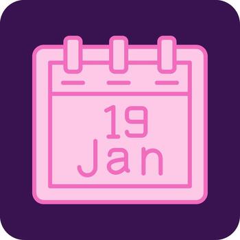 enero 19 vector icono
