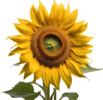 A painting of a sunflower. AI-Generated. png