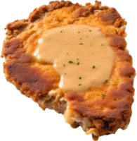 Image of Delicious-looking Chicken fried steak. AI-Generated. png