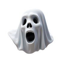 A terrifying ghost floats in the air. AI-Generated. png