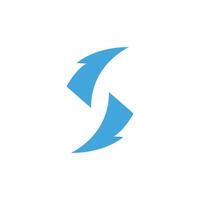 letter S arrow recycle icon logo vector template
