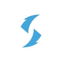 letter S arrow recycle icon logo vector template