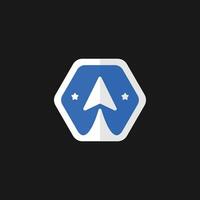 plane space rocket launch to the sky logo icon vector