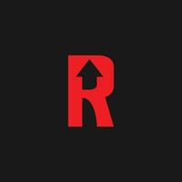 letter R and arrow logo icon template vector