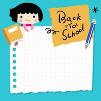 Back to School banner with hand drawn line art icons of education vector