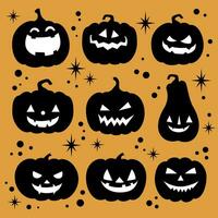 Happy Halloween vector. Illustration of various pumpkin combinations. vector