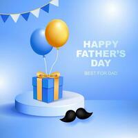 Vector illustration of joyous celebration of Happy Father's Day. 3d rendering.