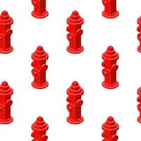 Fire hydrant pattern in isometry on a white background. Vector