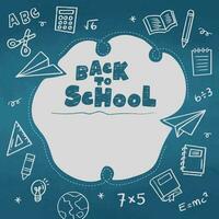 Back to School banner with hand drawn line art icons of education vector