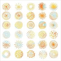 Watercolor hand drawn festive fireworks vector