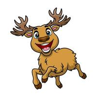 Cute deer cartoon on white background vector