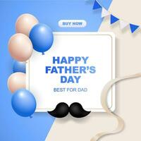 Vector illustration of joyous celebration of Happy Father's Day. 3d rendering.