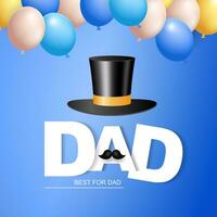 Vector illustration of joyous celebration of Happy Father's Day. 3d rendering.
